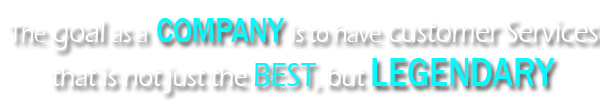 the goal as a company is to have customer services that is not just the best, but legendary